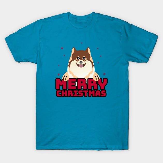 Merry Christmas Dog Gift T-Shirt by Toogoo